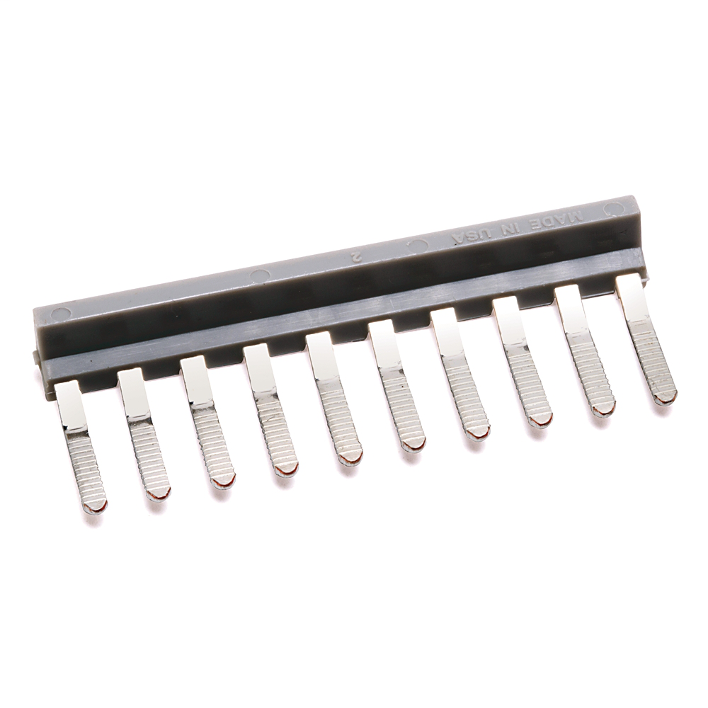 1492-SJ8A-4 - Accesorios para bloque de terminales 1492, puente lateral aislado, 8 mm de centro a centro, 4 polos, negro