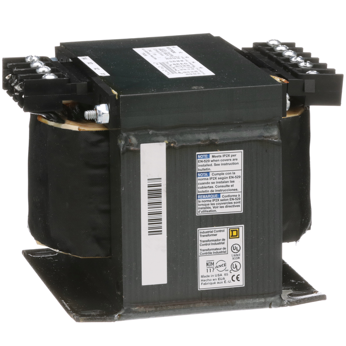 9070T750D50 - Transformer, Type T, industrial control, 750VA, 1 phase, 240/416/480/600V primary, 99/120/130V secondary, 115C rise