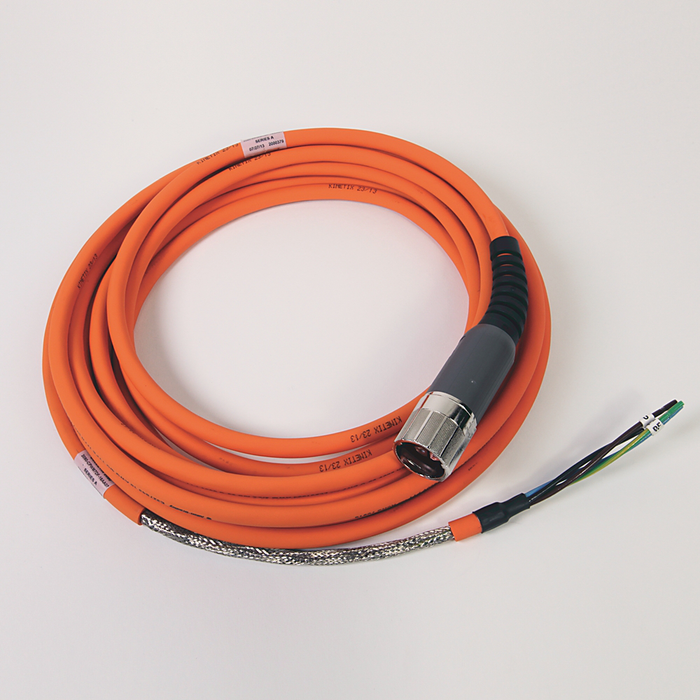 2090-CPWM7DF-16AA07 - SpeedTEC Cable, Motor Power Only, SpeedTec DIN Connector, Drive-end, Flying-lead, 16 AWG, Standard (Non-Flex), 7 Meters