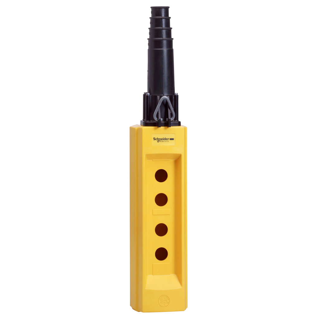 XACB04 - Estación de control colgante vacía, Harmony XAC, plástico, amarillo, 4 cortes, para cable de 10…22 mm