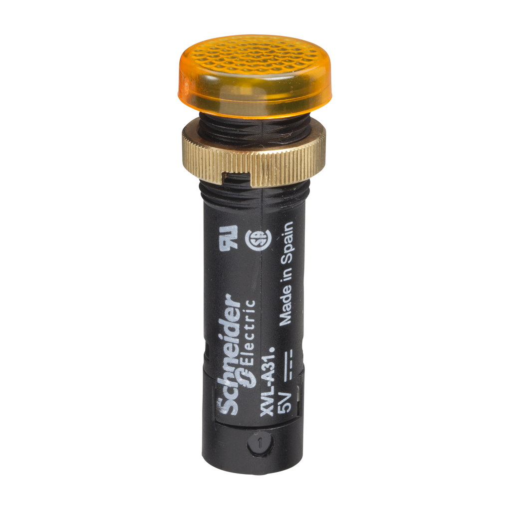 XVLA335 - Luz piloto, Harmony XVL, plástico, amarillo, 12 mm, LED cubierto, 24 V CC