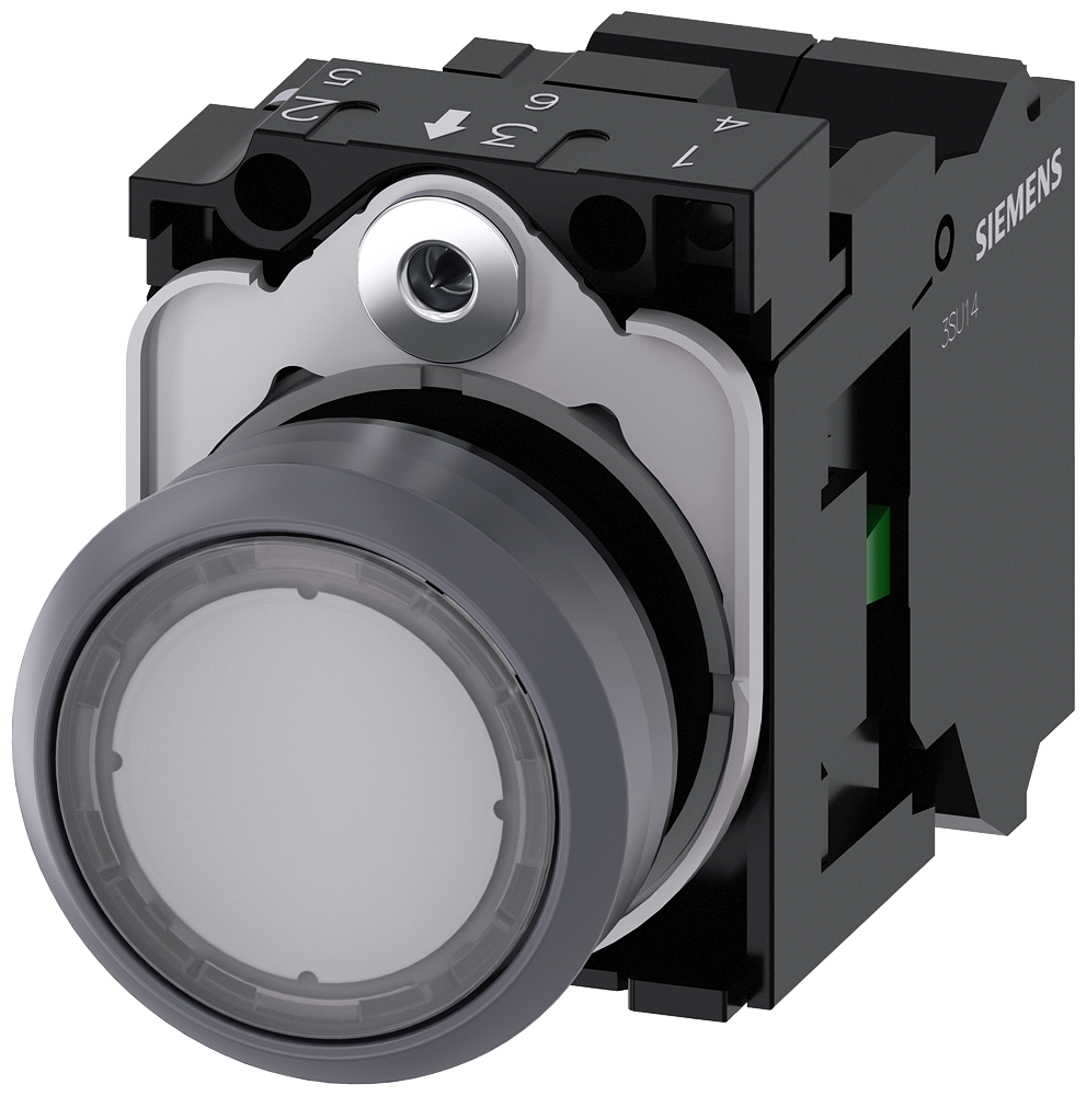 3SU11320AB703BA0 - PULSADOR ILUMINADO, MOM, CLR, DESCARGA