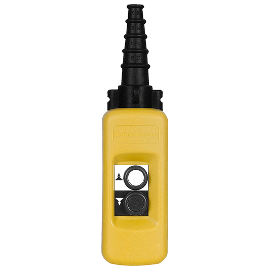 XACA291 - Pendant control station, Harmony XAC, plastic, yellow, 2 push buttons with 2NO+1NC