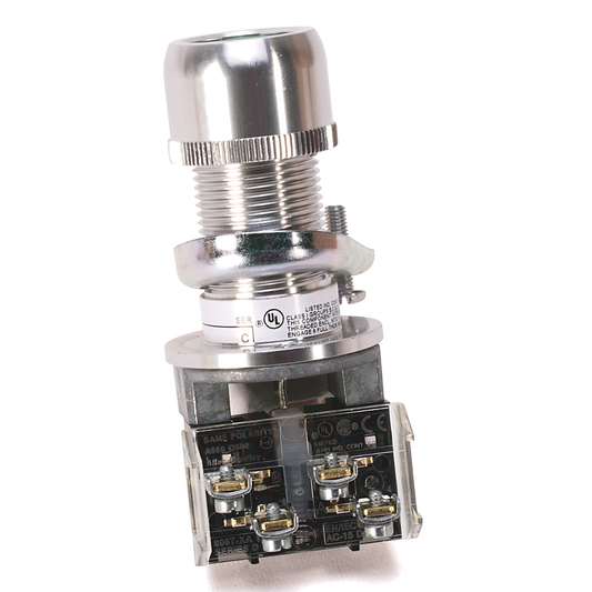 800H-AP6D1 - Contacto momentáneo PB para áreas peligrosas, tipo 7 y 9, sin iluminación, longitud de cilindro estándar, cabezal empotrado, rojo, 1 NA