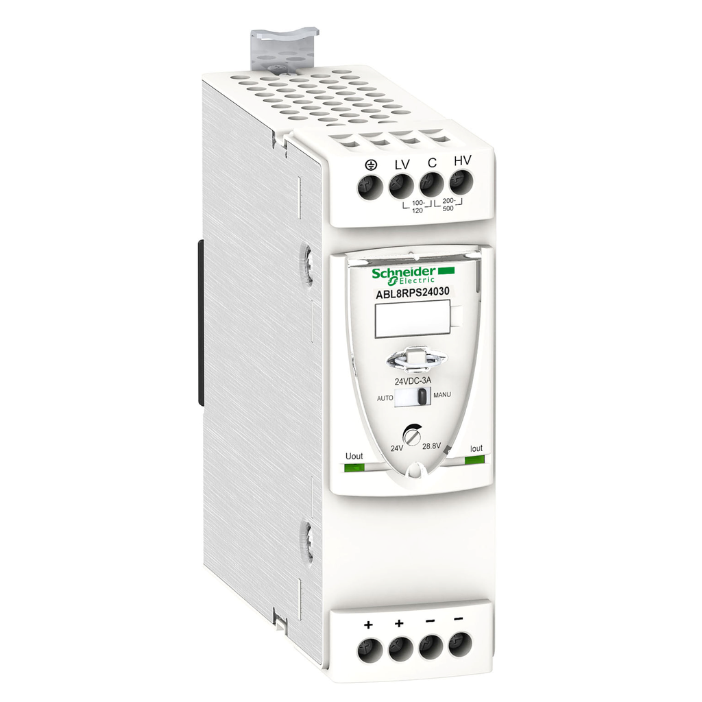 ABL8RPS24030 - universal power supply, Phaseo, 1 or 2 phase, 100 to 500 V, 24 V, 3 A