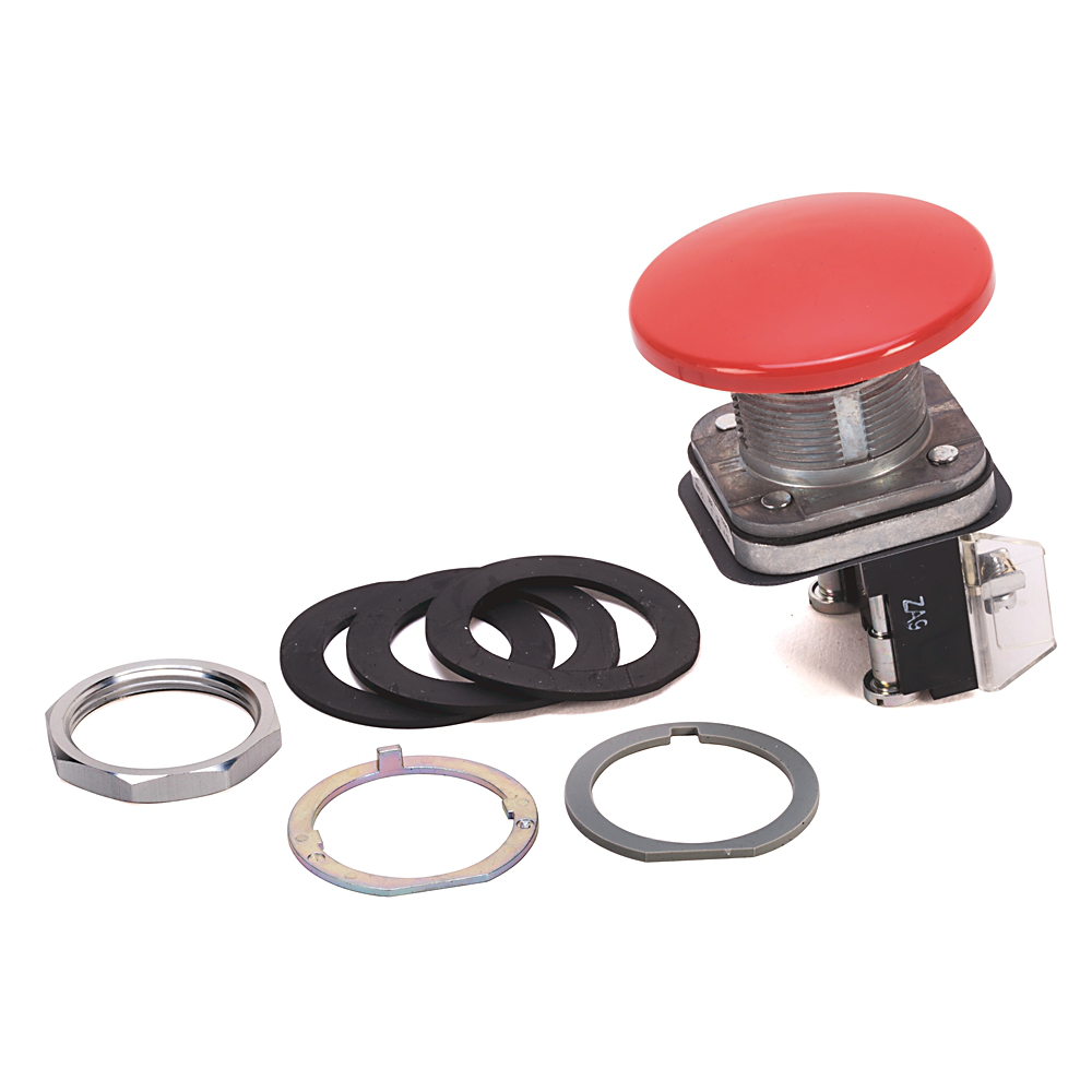 800T-D6JD2 - 30.5mm Type 4/13 Mom. Contact PB, Non-Illum., Red, Mushroom Hd Jumbo-Plastic, 1 NC