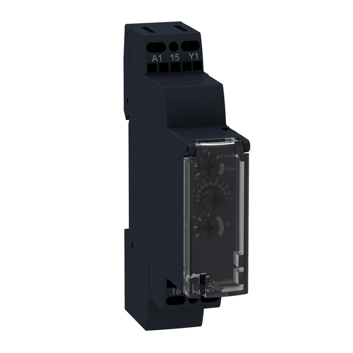 RE17RMEMU - Modular timing relay, Harmony, 8A, 1CO, 0.1s..10 h, multifunction, 24V DC 24...240V AC DC