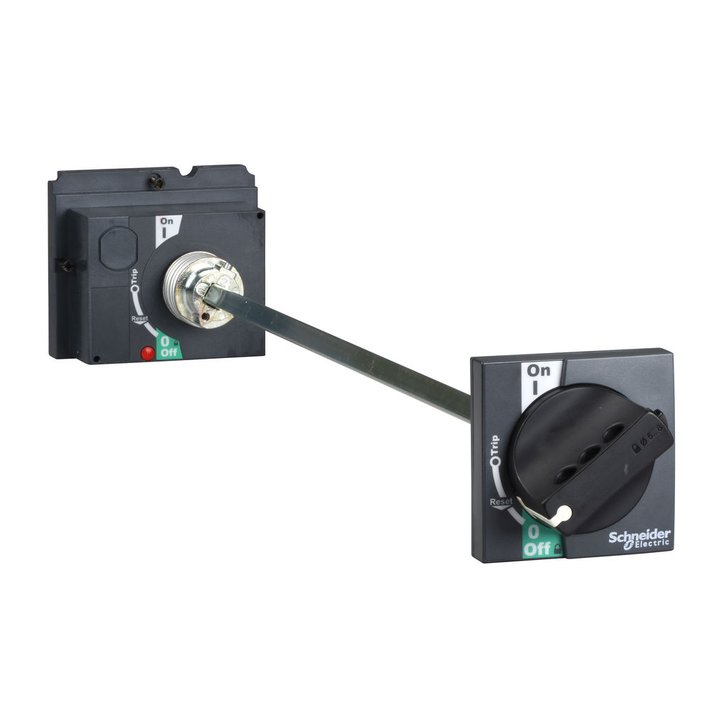 LV429338 - Extended rotary handle, ComPact NSX 100/160/250, black handle, shaft length 185mm to 600mm, IP55