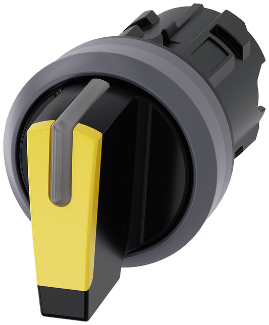 3SU10322BN300AA0 - SEL SW, 3POS, MTND/MOM, SHORT HANDLE, YEL