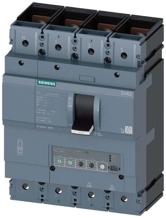 3VA2325-7HN42-0AA0 - BRKR 3VA23 4P 250A 110KA ETU3-LSI TUERCA