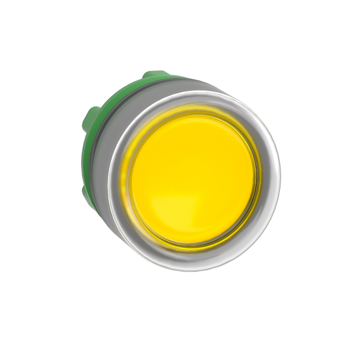 ZB5AW583C0 - Head for illuminated push button, Harmony XB5, grey bezel, yellow flush, 22mm, universal LED, clear boot