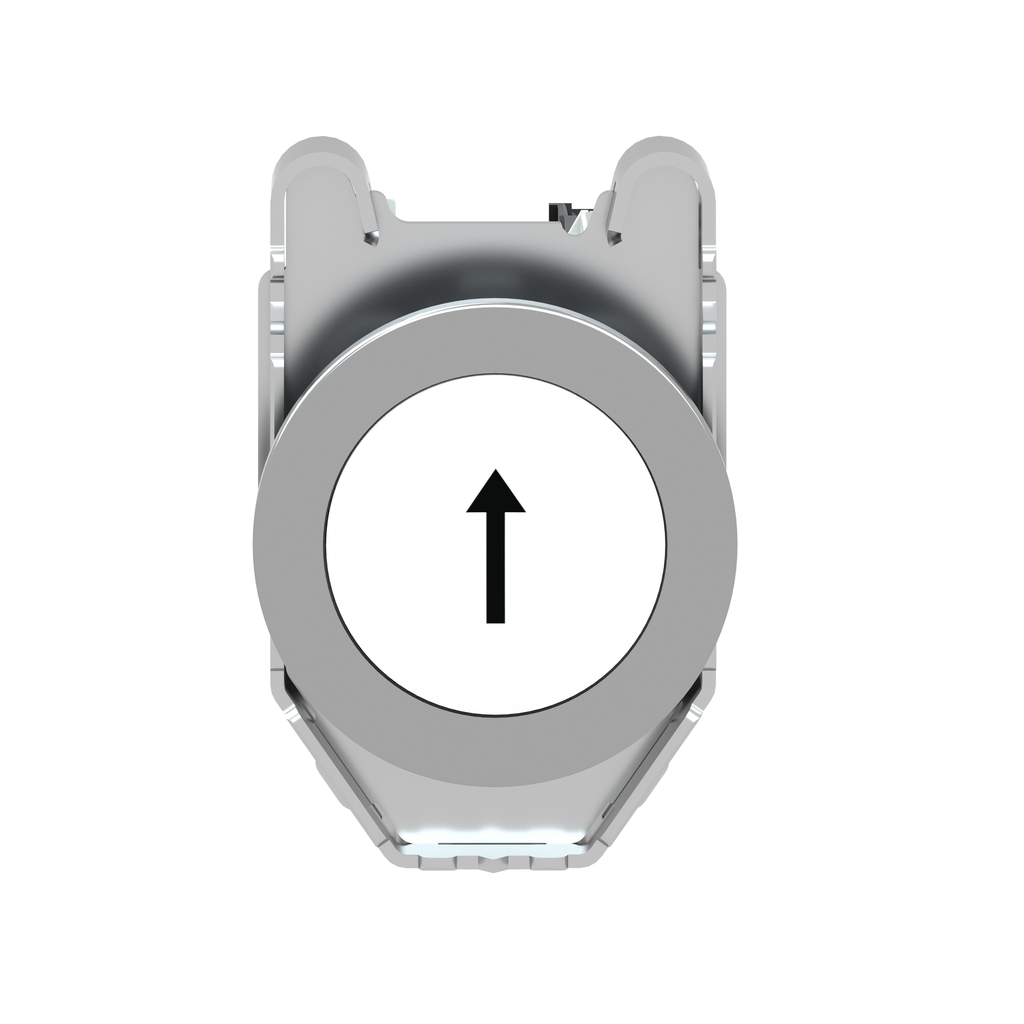 XB4FA3341 - Pulsador de empotrar, Harmony XB4, metal, blanco, 30 mm, retorno por resorte, marcado FLECHA ARRIBA, 1NO