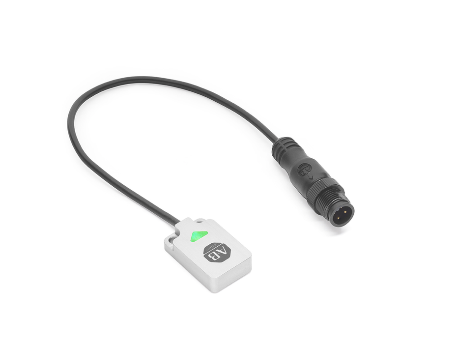 871FM-M7BA20-FD02 - Proximity Sensor, 4-Wire DC Stainless Steel Housing, 8 mm Rectangular, Top Sensing, 7 mm Sensing Distance, Shielded, Complementary N.O./N.C, AutoDetect PNP/NPN, PVC Pigtail, DC Micro QD, 4pin, IO Link Enabled