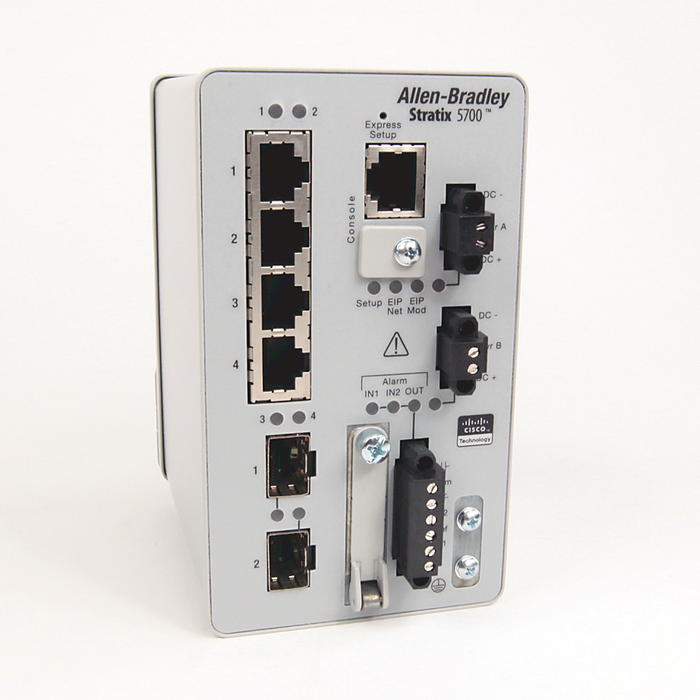 1783-BMS06SGA - Stratix 5700 Switch, Managed, 4 Fast Ethernet Copper Ports, 2 Gigabit Ethernet Fiber SFP Slots, Full Software