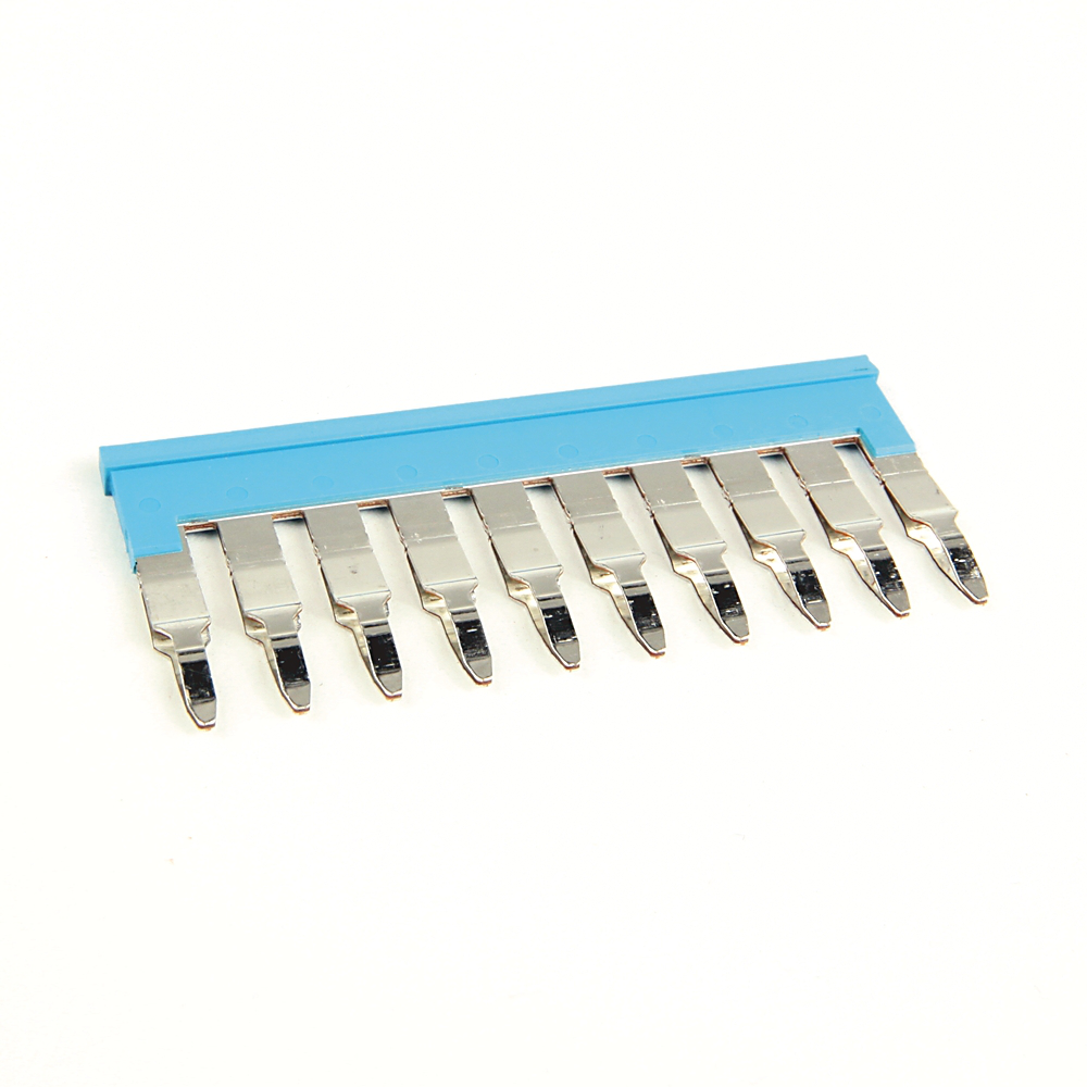 1492-CJLJ6-10-B - 1492 Terminal Block Accessories Plug-In Center Jumper, 6 mm Center to Center, 10 Pole, Blue