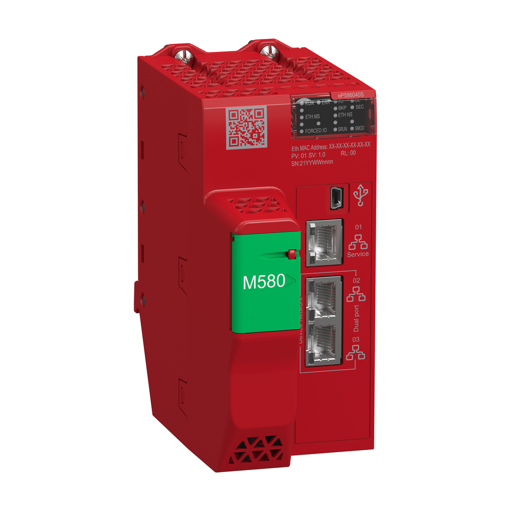BMEP586040S - Standalone Safety processor, Modicon M580, 64MB, 61 Ethernet devices, 31 Remote I/O racks (X80 & Quantum), 128 CIP Safety devices