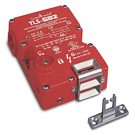 440G-T21BNPT-5B - Guard Locking Switch - 440G TLS-GD2: Solenoid Voltage: 110V AC/DC, Contacts(Safety and Aux): 2 Normally Closed, 1 Normally Open, Actuator: No Actuator, Conduit Entry: 1/2 in NPT Adapter