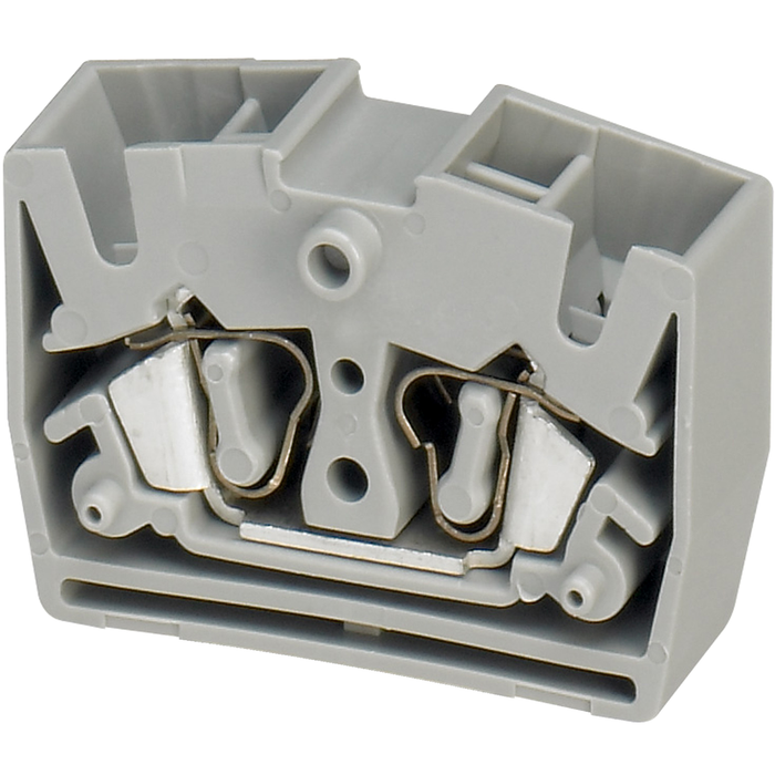 NSYTRR24MFF - Mini Terminal block, Linergy TR, spring type, feed through with flange, 4 points, 2.5mm², grey, set of 50