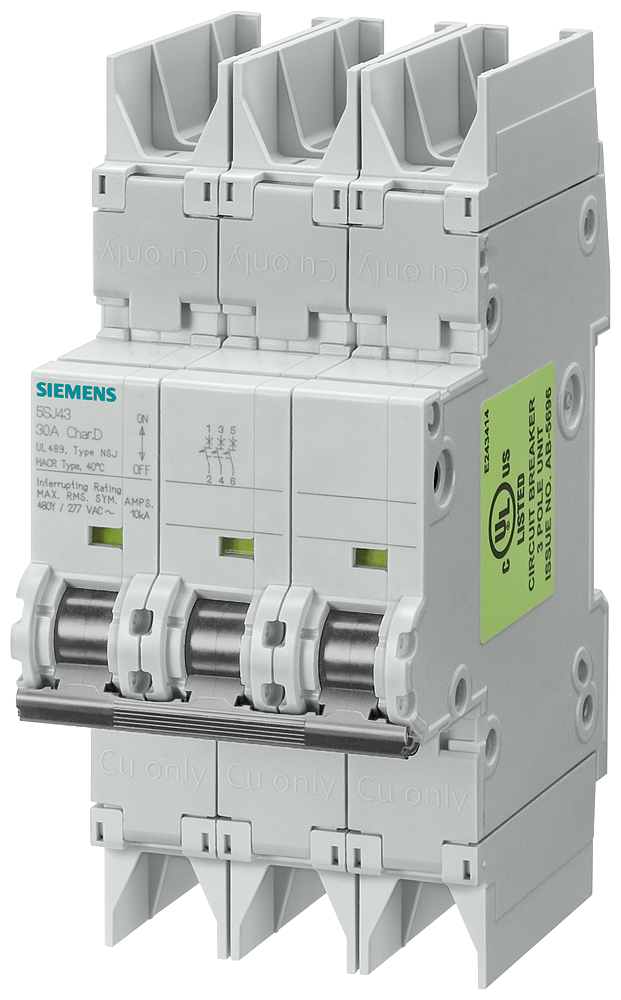 5SJ4313-7HG42 - Interruptor automático 5SJ4 3P 480/277 13A 10K C-TRIP