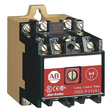 700S-P710A1 - Relé de control de seguridad 700S-P y 700S-DCP, 10 A, montaje en riel DIN de tipo abierto, 8 polos, 7 NA/1 NC, 120 V 60 Hz