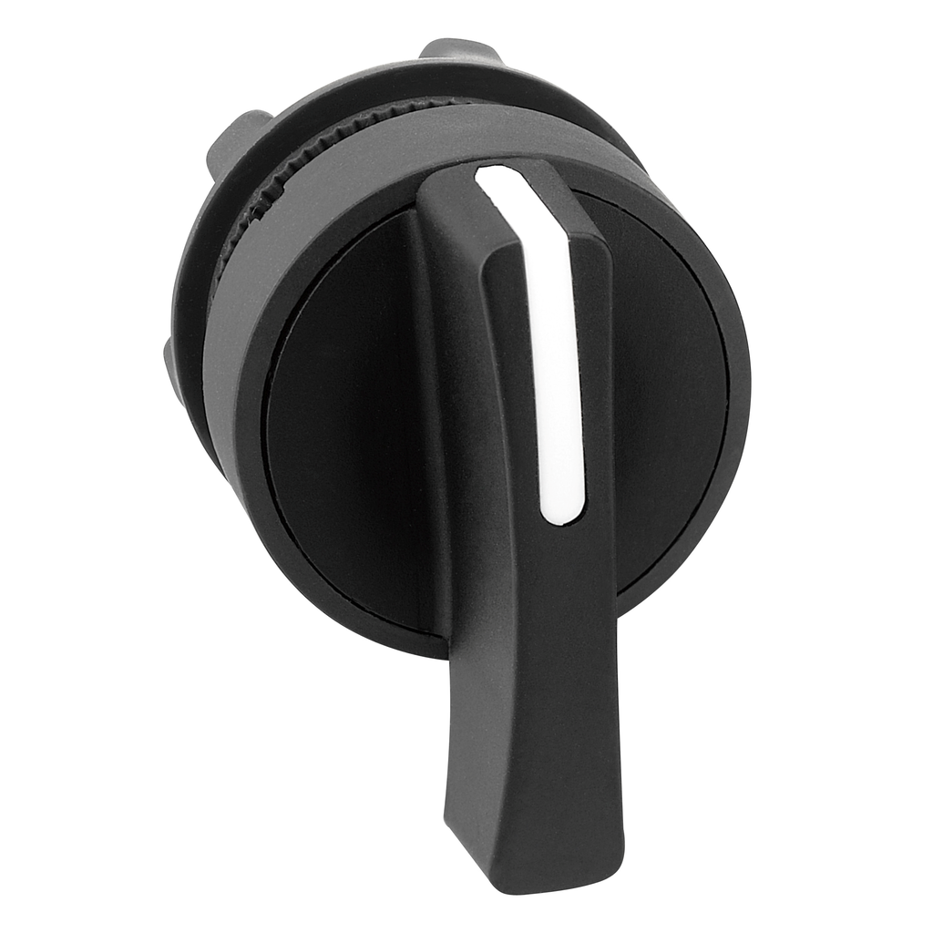 ZB5AJ5 - Cabezal de interruptor selector, Harmony XB5, plástico, negro, 22 mm, mango largo, 3 posiciones, retorno por resorte al centro