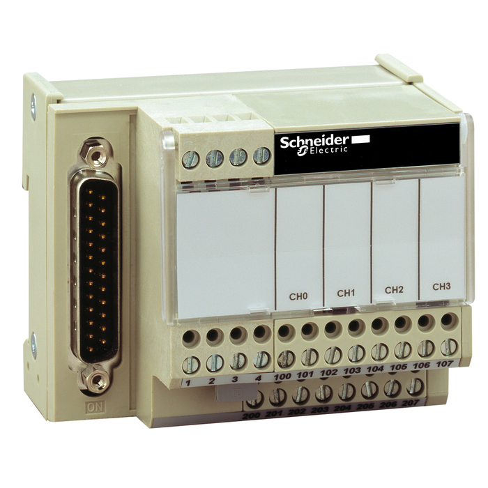 ABE7CPA21 - connection sub-base ABE7 - for distribution of 4 analog output channels (Qty. 36)