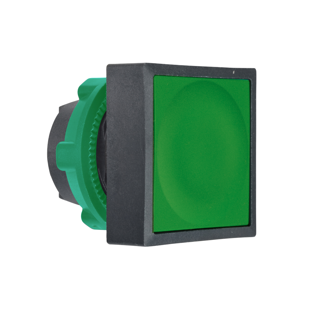 ZB5CA3 - Head for non illuminated push button, Harmony XB5, green square flush, 22mm, spring return, unmarked (Qty. 5)