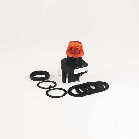 800H-QR10A - 30.5mm Type 4/4X/13 Pilot Light, Full Voltage, No Test Option, Incand., Amber, 120V AC