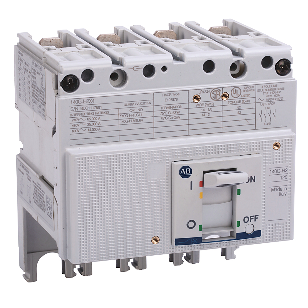 140G-H2X4 - Disyuntor de caja moldeada, 25 kA a 480 V, marco H