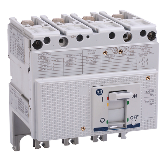 140G-H2X4 - Disyuntor de caja moldeada, 25 kA a 480 V, marco H