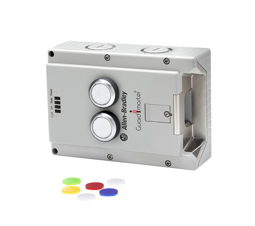442G-MABL-UT-C02 - Módulo de bloqueo, caja de acceso 442G, alimentación para bloquear, código único, entrada de cable M20, 2 pulsadores