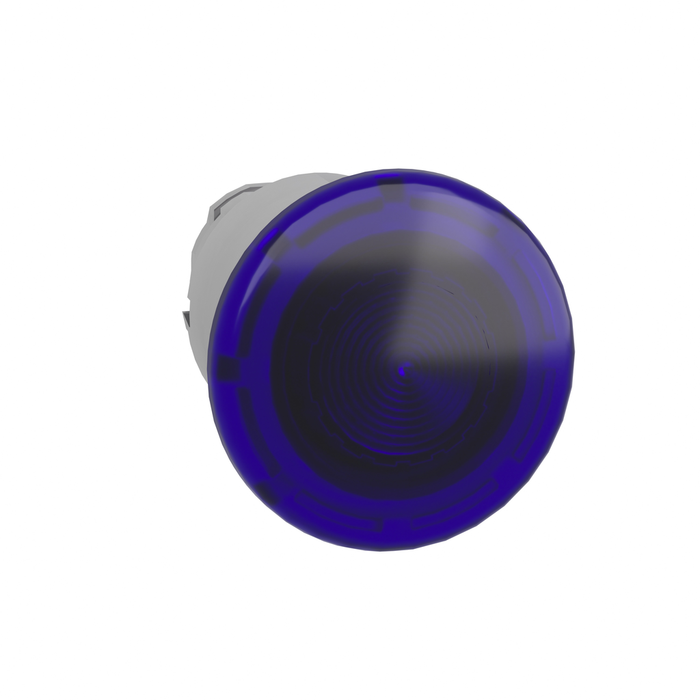 ZB4BW463 - Head for illuminated push button, Harmony XB4, metal, blue mushroom 40mm, 22mm, universal LED, spring return