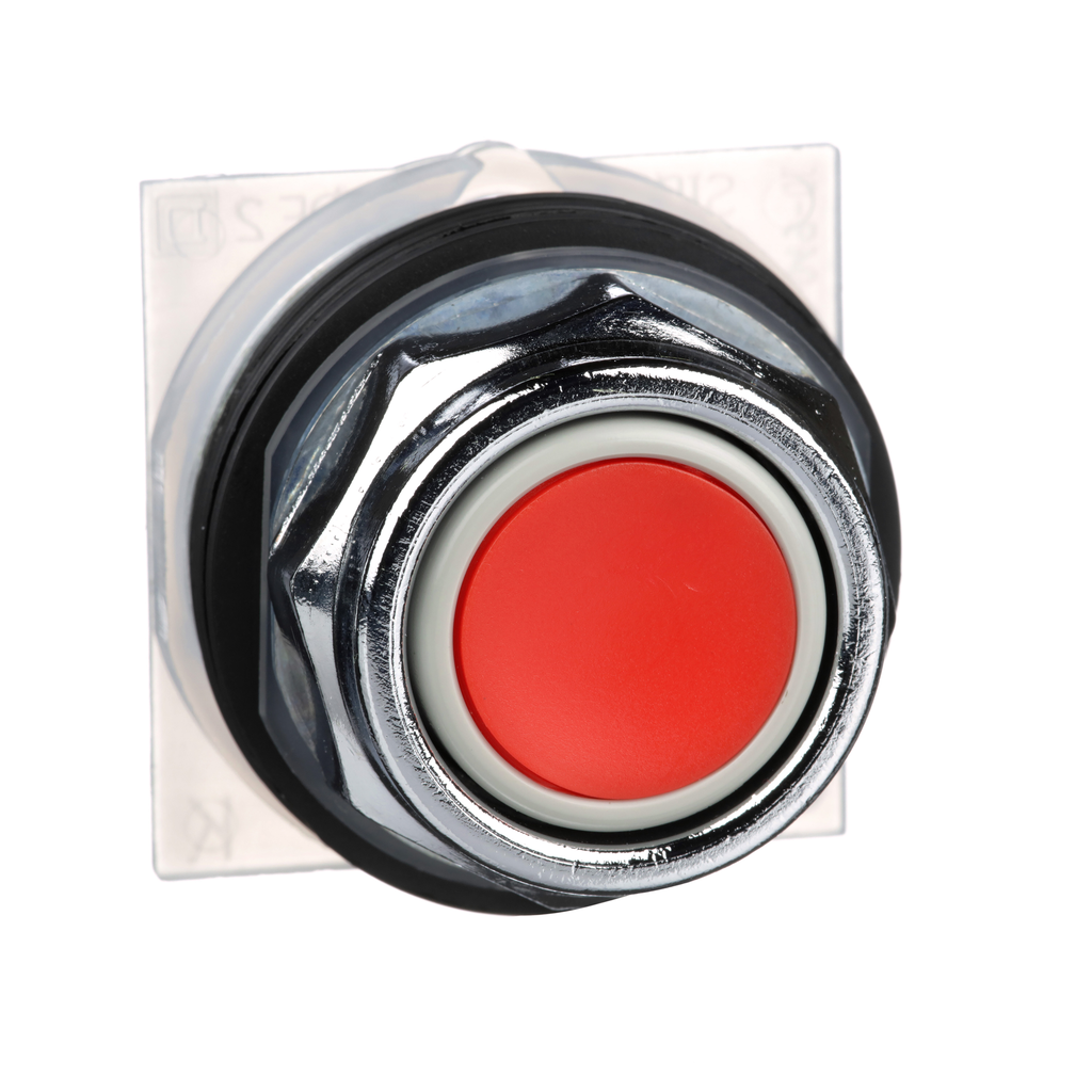 9001KR1R - Botón pulsador de 30 mm, tipo K, botón pulsador, protección completa, rojo