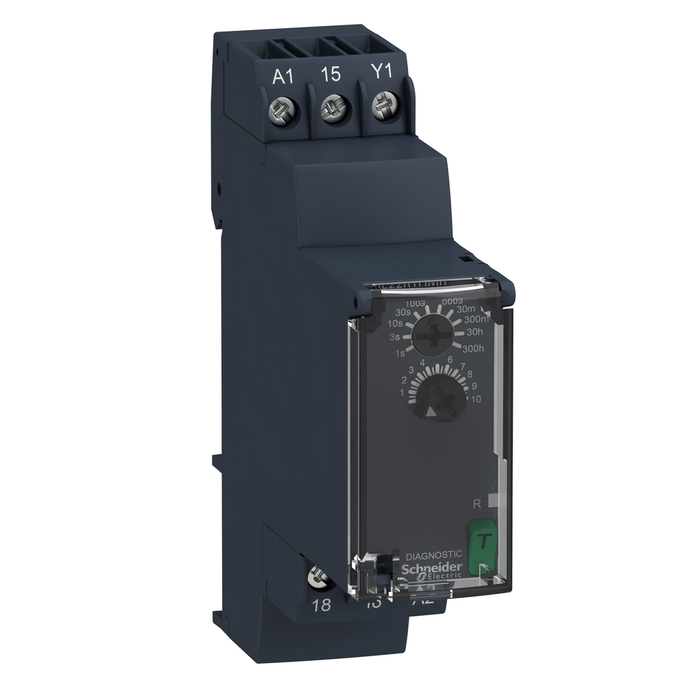 RE22R1HMR - Modular timing relay, Harmony, 8A, 1 CO, 0.05s…300h, interval relay, 24...240V AC DC