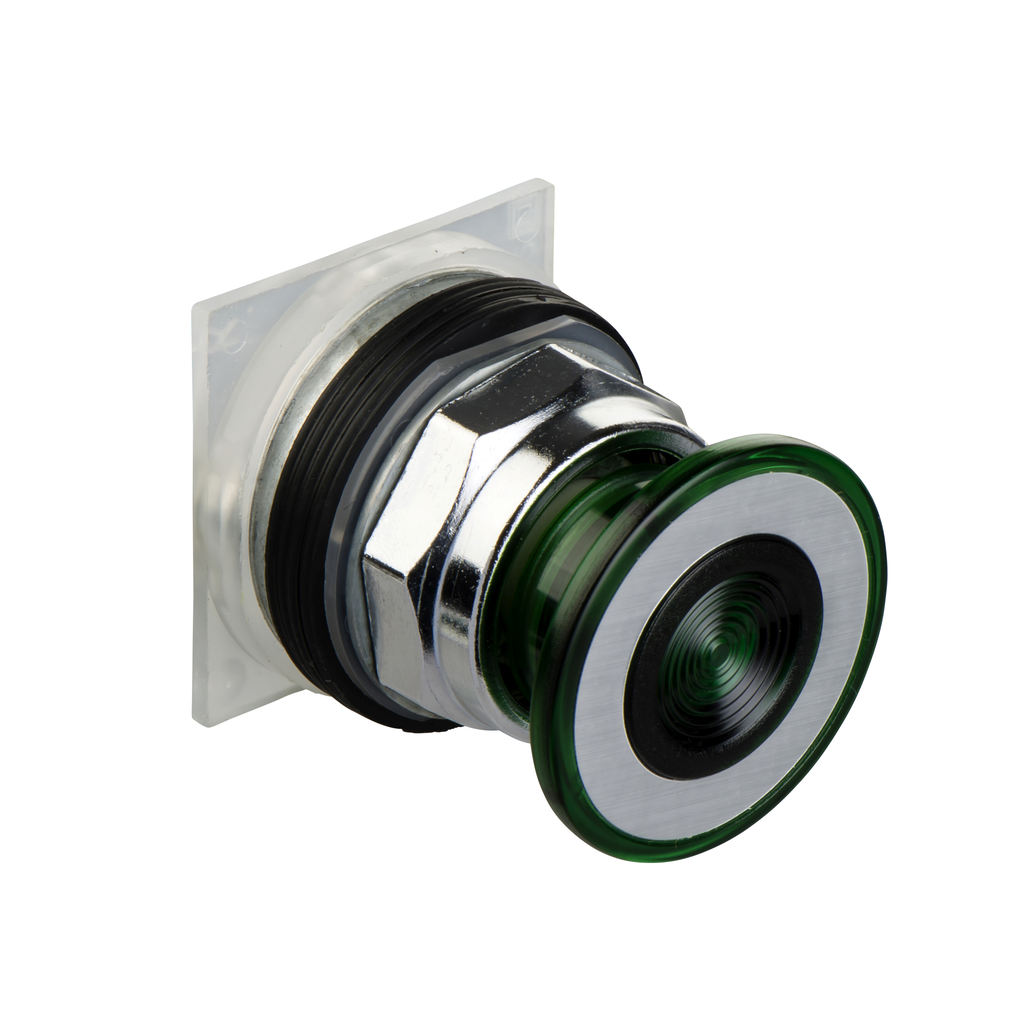 9001KR9G - Cabezal pulsador, Harmony 9001K, metal, tipo seta 41mm, verde, 30mm, 2 posiciones, push-pull