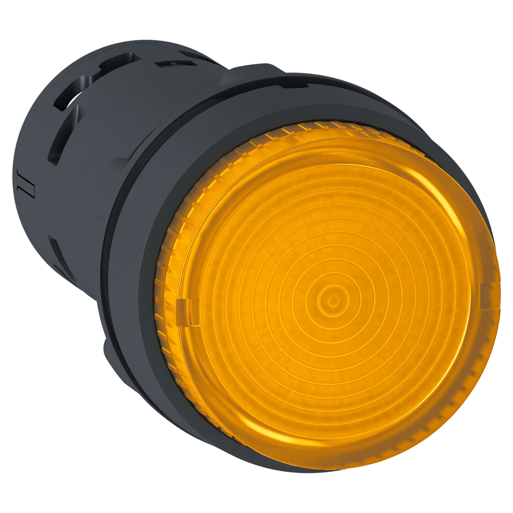 XB7NW35B1 - Monolithic illuminated push button, Harmony XB7, plastic, orange, 22mm, integral LED, spring return, 24V AC DC, 1NO