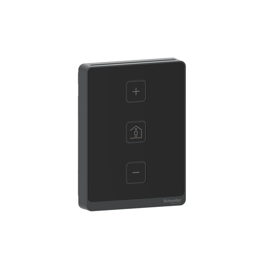 SXWSC3XSELXB - Placa de cubierta SmartX para base de sensor, 3 botones, sin pantalla, punto de ajuste, anulación, cubierta negra óptima