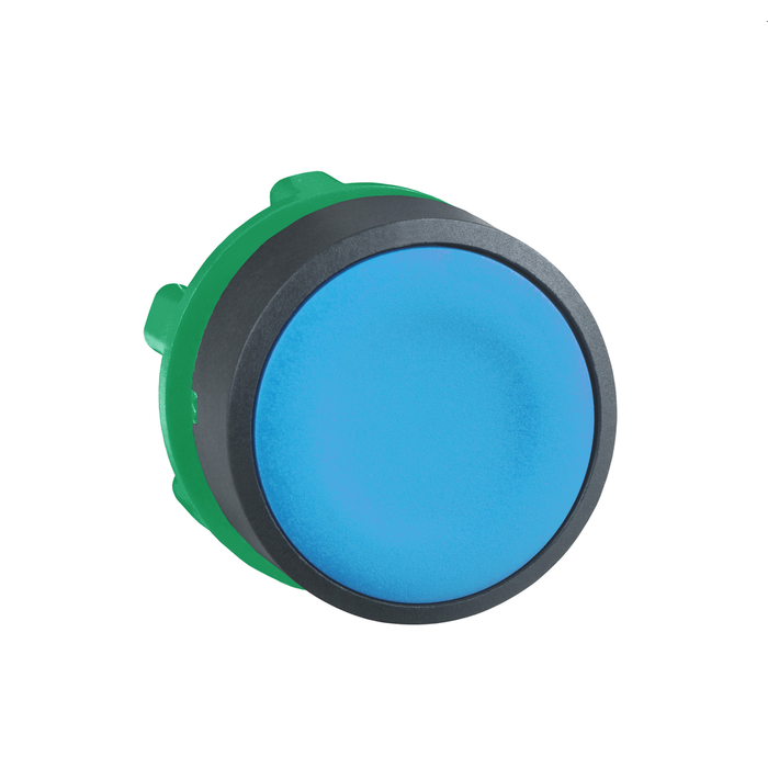 ZB5AA6 - Push button head, Harmony XB5, plastic, flush, blue, 22mm, spring return, unmarked