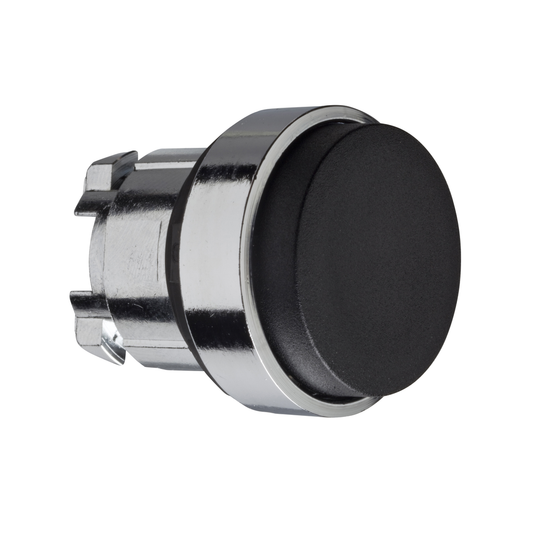 ZB4BL2 - Cabezal de pulsador, Harmony XB4, metal, saliente, negro, 22 mm, retorno por resorte, sin marcar