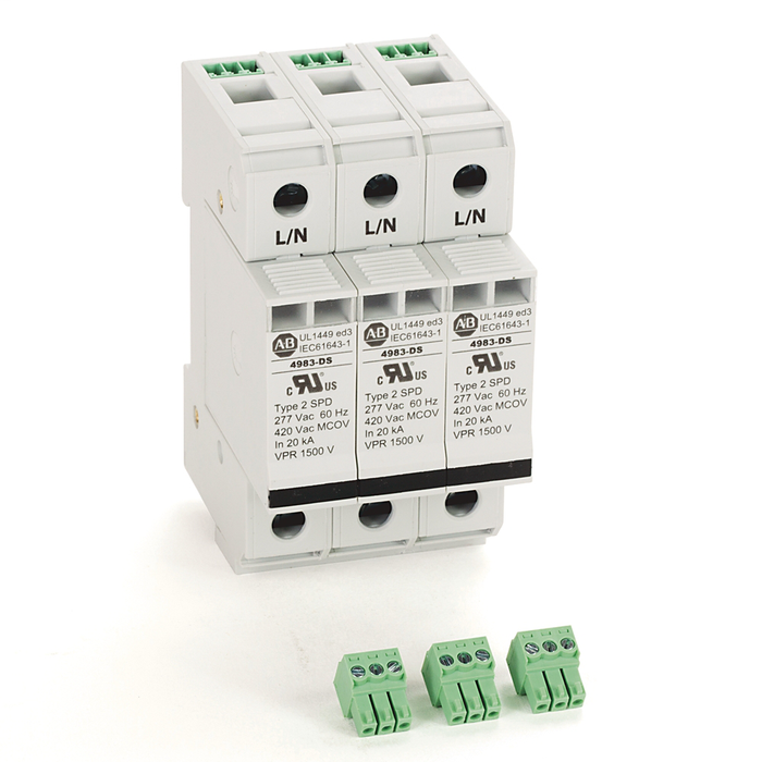 4983-DS277-803 - 4983 Surge and Filter Protection, Din Rail Mount, UL 1449, 277/480V AC, 80kA, 3 Pole Configuration