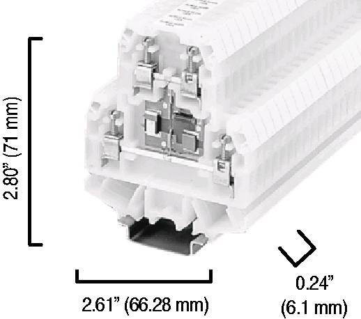 1492-HM2K024 - 1492-H Finger-Safe Terminal Blocks, H-Block,Double Circuit Surge Suppressor Block, Code 2,24V AC/DC Surge Suppressor, #30 - #12 AWG, White,No Bulk Pack (Single Block)