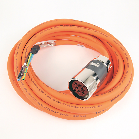 2090-CPWM7DF-10AA07 - Cable SpeedTEC, solo alimentación del motor, conector DIN SpeedTec, extremo de accionamiento, cable flotante, 10 AWG, estándar (no flexible), 7 metros