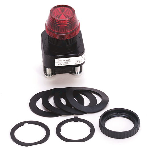 800H-PRH16R - Luz piloto de 30,5 mm tipo 4/4X/13, Xfmr, sin opción de prueba, LED, roja, 120 V CA 50/60 Hz