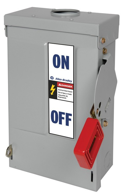 1494H-CN3N - Interruptor de seguridad de alta resistencia 1494H, 60 A, 600 V CA, sin fusibles, carcasa metálica pintada, resistente a la lluvia, tipo 3R, pestillo de puerta