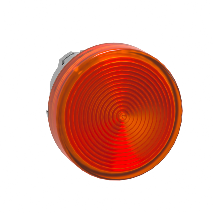 Head for pilot light, Harmony XB4, orange, 22mm, with grooved lens, universal LED