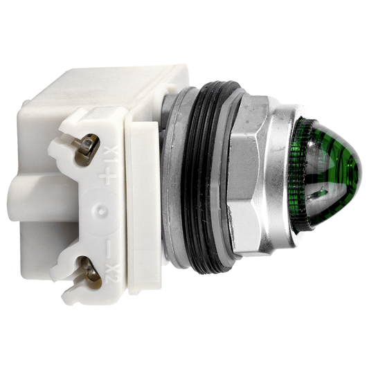 9001KP36LGG9 - Pilot light, Harmony 9001K, metal, polycarbonate, domed, green, 30mm, LED green, 48V