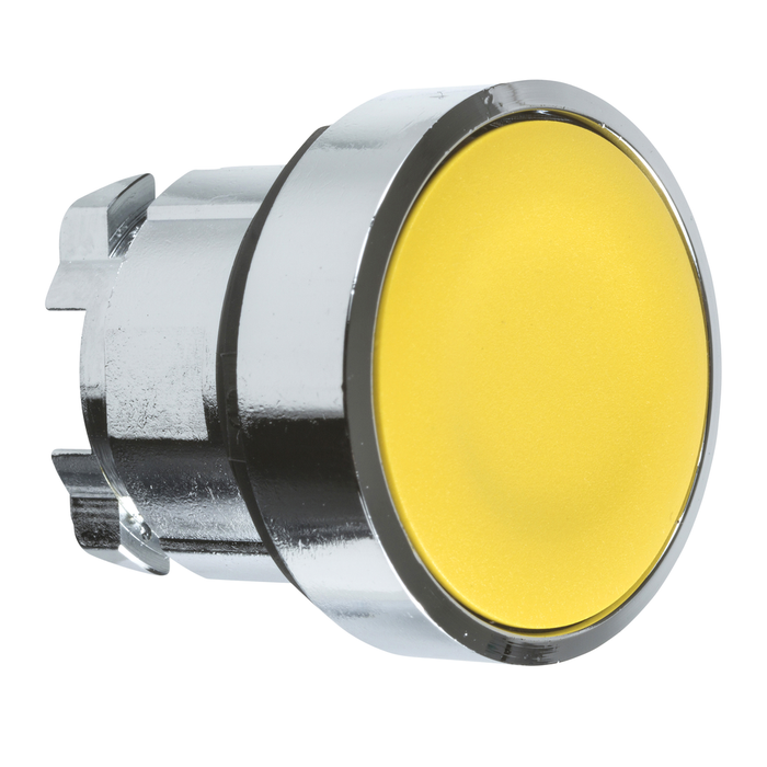 ZB4BA5 - Push button head, Harmony XB4, metal, flush, yellow, 22mm, spring return, unmarked