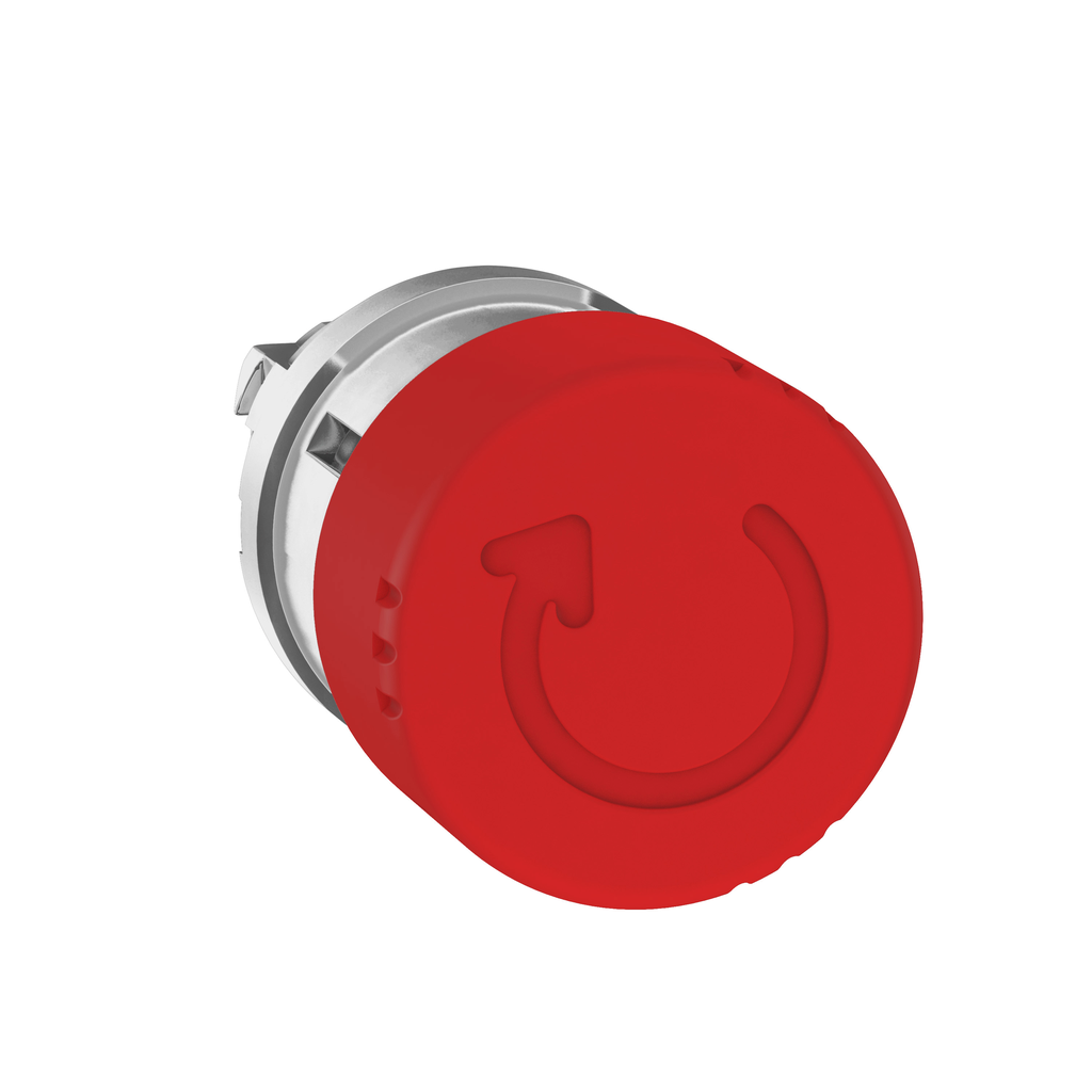 ZB4BS834 - Cabezal de parada de emergencia, Harmony XB4, apagado, metal, hongo rojo 30 mm, 22 mm, gatillo con enclavamiento, girar para liberar