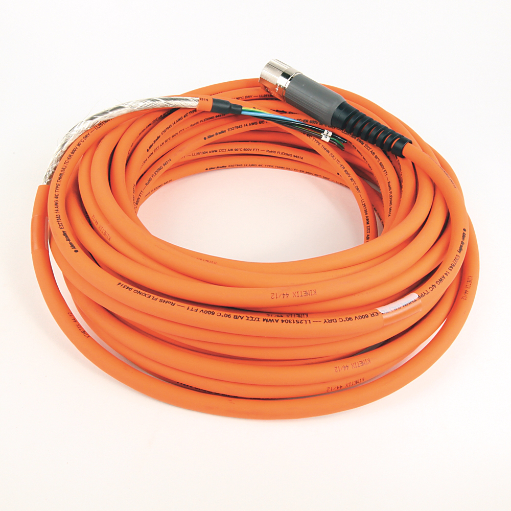 2090-CPWM7DF-14AF20 - Cable SpeedTEC, solo alimentación del motor, conector DIN SpeedTec, extremo de accionamiento, cable flexible, 14 AWG, 20 metros