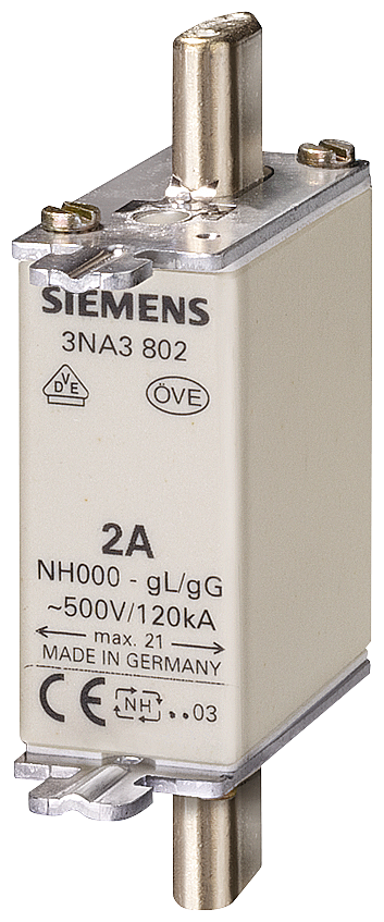 3NA3804 - FUSIBLE, LV HRC, 4 A, 500 V CA, 250 V CC